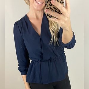 Halogen Blouse. Navy. Small. NWT